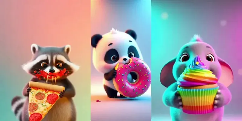 Cute Animals Eating Sweet Treats generated by undefined