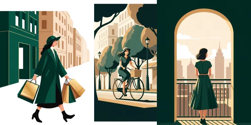 Modern Minimal Vector Lifestyle Scenes generated by undefined