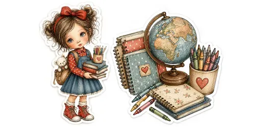 Cute Back To School Etsy Sticker Cliparts generated by chatgpt-image