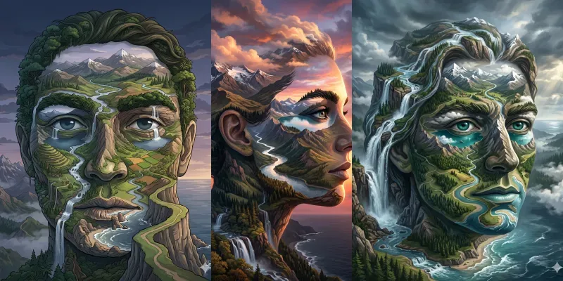 Enchanting Nature Face Formations generated by undefined