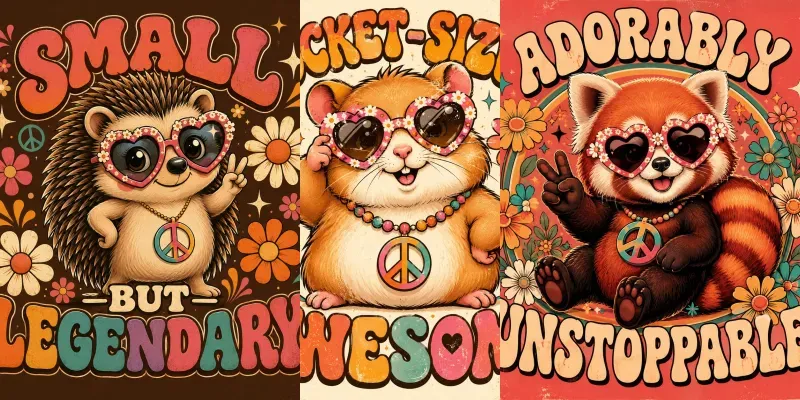 Retro Cute Character Posters generated by undefined