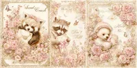 Romantic Pink Floral Greeting Cards midjourney prompt mini thumbnail