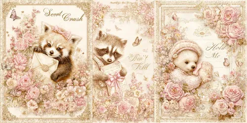 Romantic Pink Floral Greeting Cards generated by midjourney