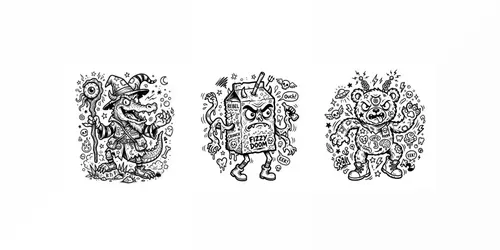 Creepy Cute Doodle Monsters generated by gemini-image