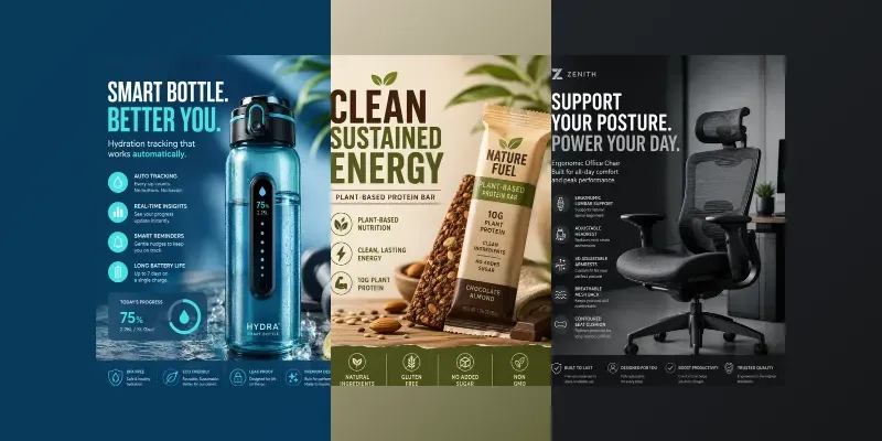 Product Ad Creatives Posters generated by undefined