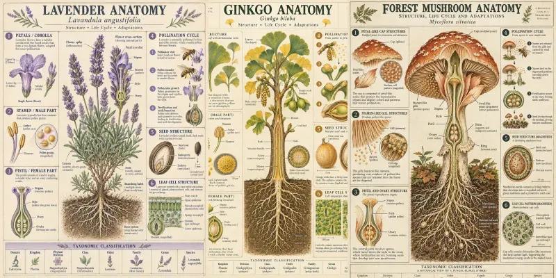 Retro Botanical Science Poster Kits