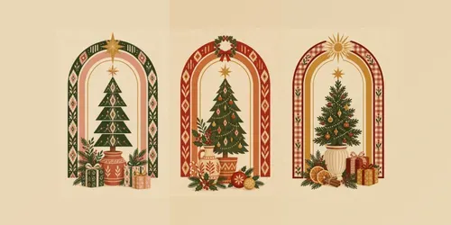 Boho Christmas Arch Wall Art generated by chatgpt-image