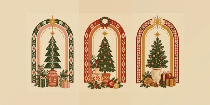 Boho Christmas Arch Wall Art generated by undefined
