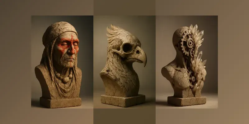 Cracked Stone Sculptures generated by undefined