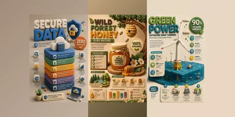 Vibrant 3D Clay Isometric Infographics generated by undefined