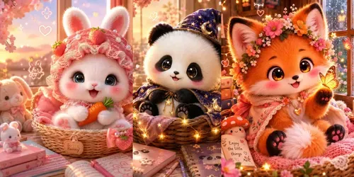 Kawaii Cozy Animal Portraits generated by chatgpt-image