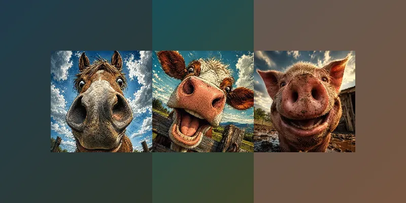 Funny Extreme Closeup Animal Portraits generated by undefined