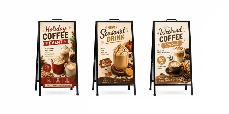 Coffee Shop Promotional Standees generated by undefined
