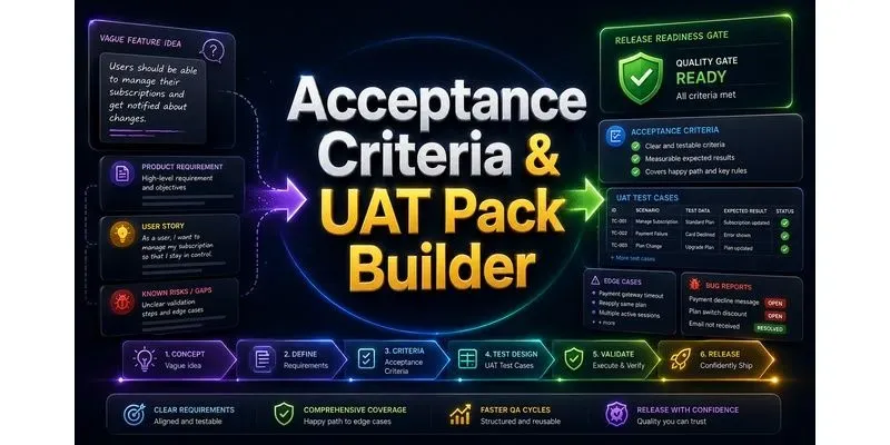 Acceptance Criteria Uat Pack Builder generated by undefined