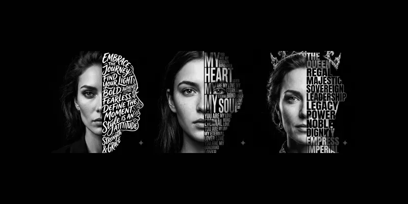 Editorial Split Face Portraits generated by undefined