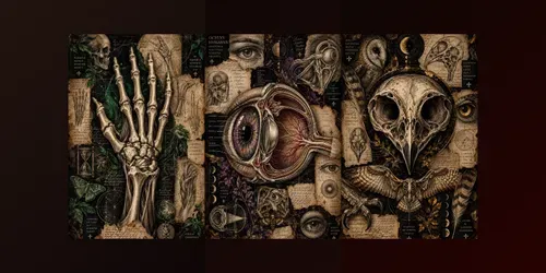 Dark Academia Anatomy Collage Wall Art generated by chatgpt-image