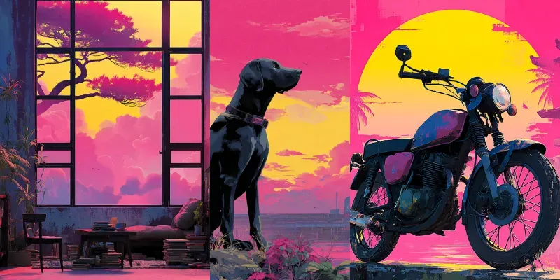Illustrations Anime Sunset Nostalgic