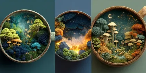 Fantasy Realms In Cups generated by midjourney
