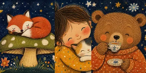 Cozy Folkart Canvas Illustrations generated by chatgpt-image