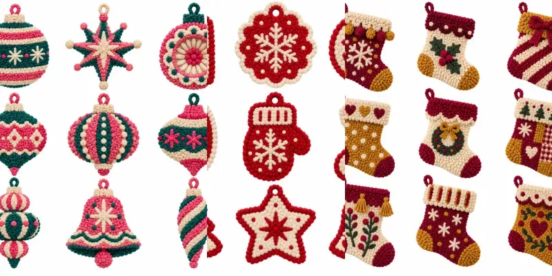Christmas Punch Needle Art Sets