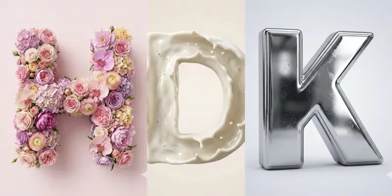 Luxury 3D Material Letter Art generated by undefined