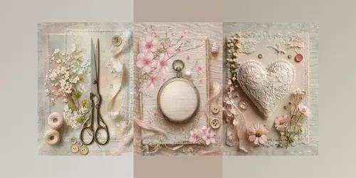 Mothers Day Vintage Lace Junk Journals generated by midjourney