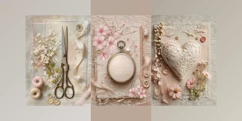 Mothers Day Vintage Lace Junk Journals generated by undefined