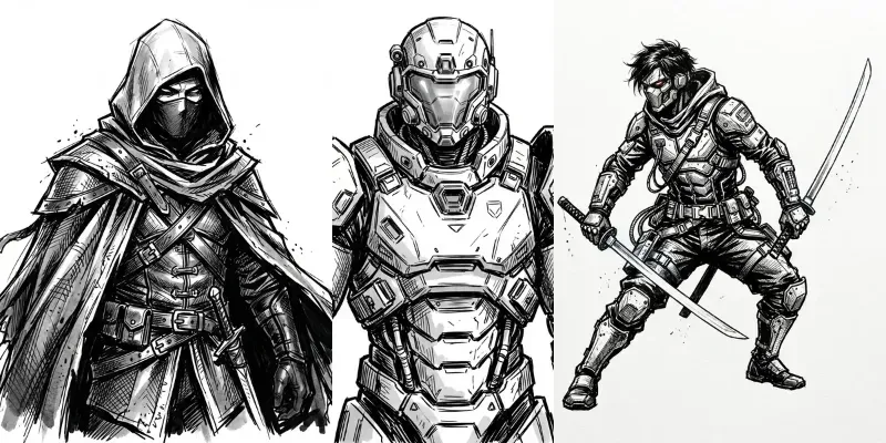 Ink Sketch Gaming Characters generated by undefined