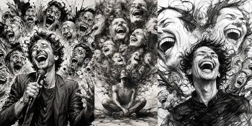 Surreal Laughter Ink Art generated by chatgpt-image