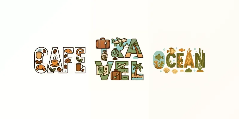 Text Art With Illustrations generated by undefined