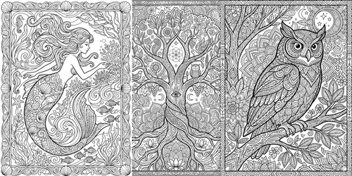 Intricate Adult Coloring Book Pages generated by gemini-image