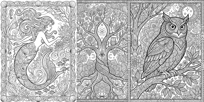 Intricate Adult Coloring Book Pages generated by undefined