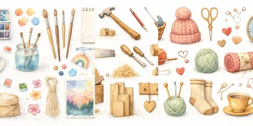 Watercolor DIY Craft Clipart generated by chatgpt-image