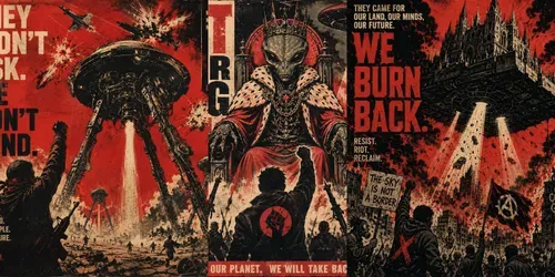 Retro Alien Propaganda Posters generated by chatgpt-image