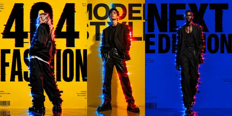 Neon Glitch Fashion Posters generated by undefined
