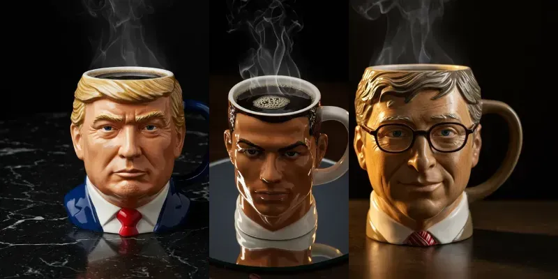 Celebrity Head Coffee Mugs generated by undefined
