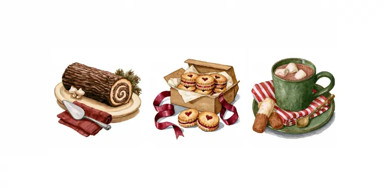 Cozy Winter Bakery Watercolor Cliparts generated by undefined