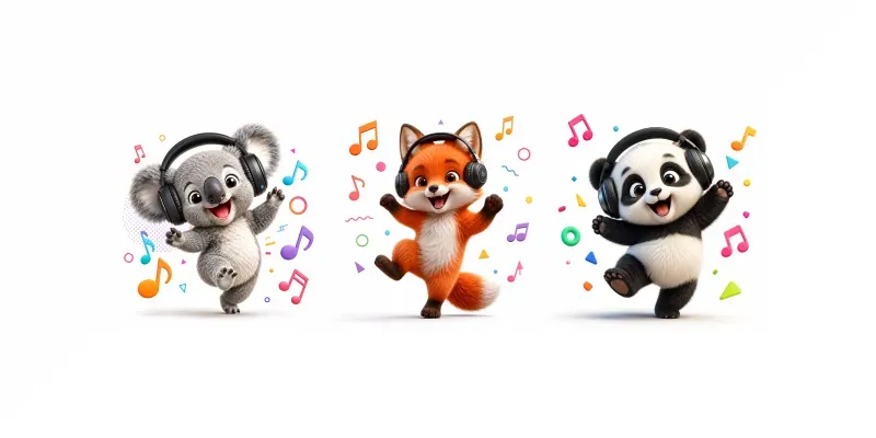 Cute Character Headphone Portraits generated by undefined