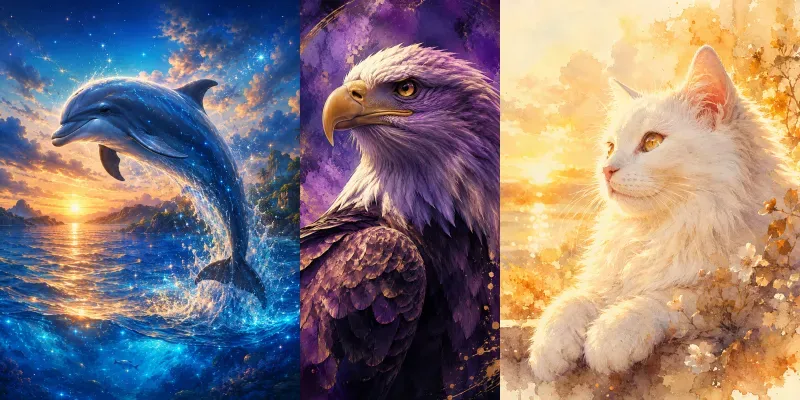 Dreamy Fantasy Animal Portraits generated by undefined