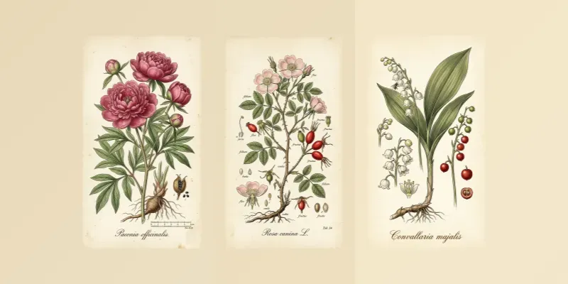 Vintage Botanical Herbarium Art Prints generated by undefined