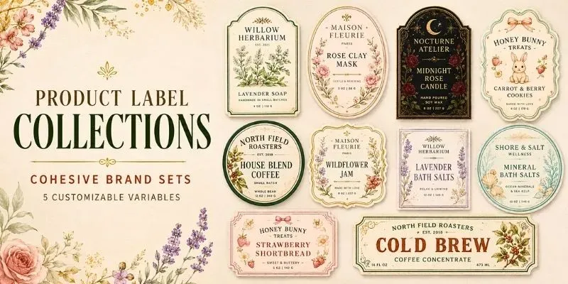 Product Label Design Collection Sheets generated by undefined