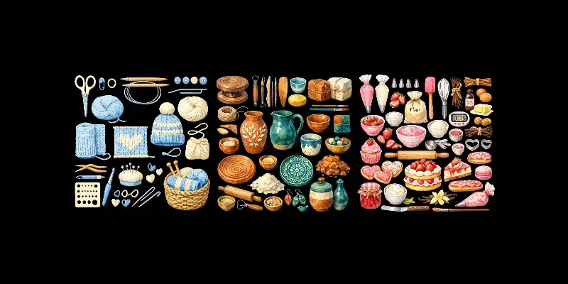 Craft Supply Watercolor Clipart Sheets generated by undefined