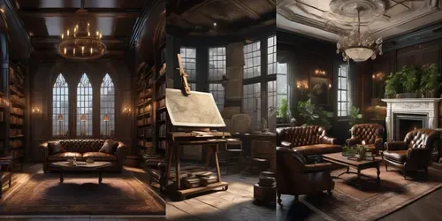 Dark Academia Interiors Sdxl generated by stable-diffusion