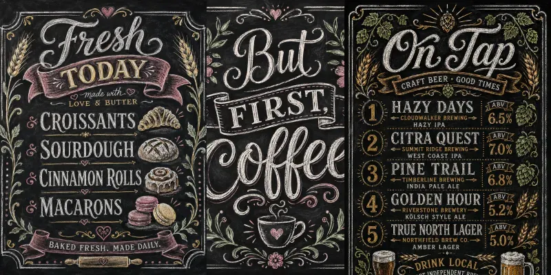 Chalkart Menu Illustrations generated by undefined
