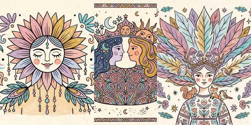 Whimsical Folk Art Portraits generated by undefined