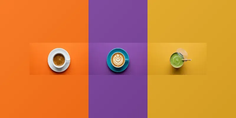 Colorful Topdown Coffee Photography