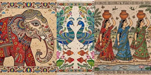 Madhubani 5in1 Bundle Folk Art Packs generated by leonardo