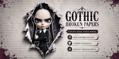 Gothic Rebellion Broken Papers generated by midjourney