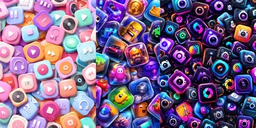 Chaotic Floating App Icon Collages generated by chatgpt-image