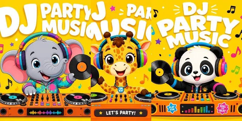Cute Baby Dj Animals generated by undefined
